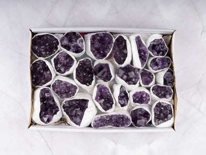 Natural Amethyst Clusters Full Flats, "AAA" Quality Raw Amethyst Healing Crystals, Uruguayan Purple Amethyst Geode, Select From Flat Options