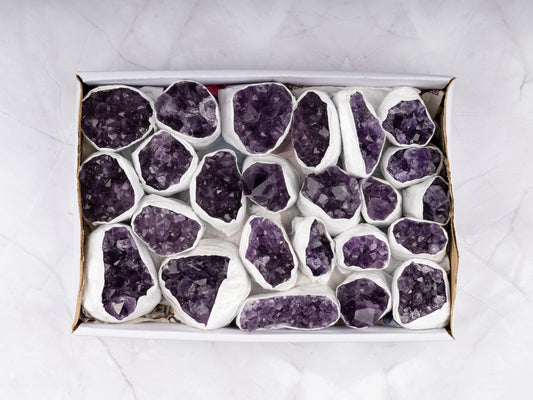 Natural Amethyst Clusters Full Flats, "AAA" Quality Raw Amethyst Healing Crystals, Uruguayan Purple Amethyst Geode, Select From Flat Options