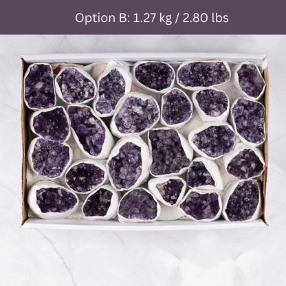 Natural Amethyst Clusters Full Flats, "AAA" Quality Raw Amethyst Healing Crystals, Uruguayan Purple Amethyst Geode, Select From Flat Options