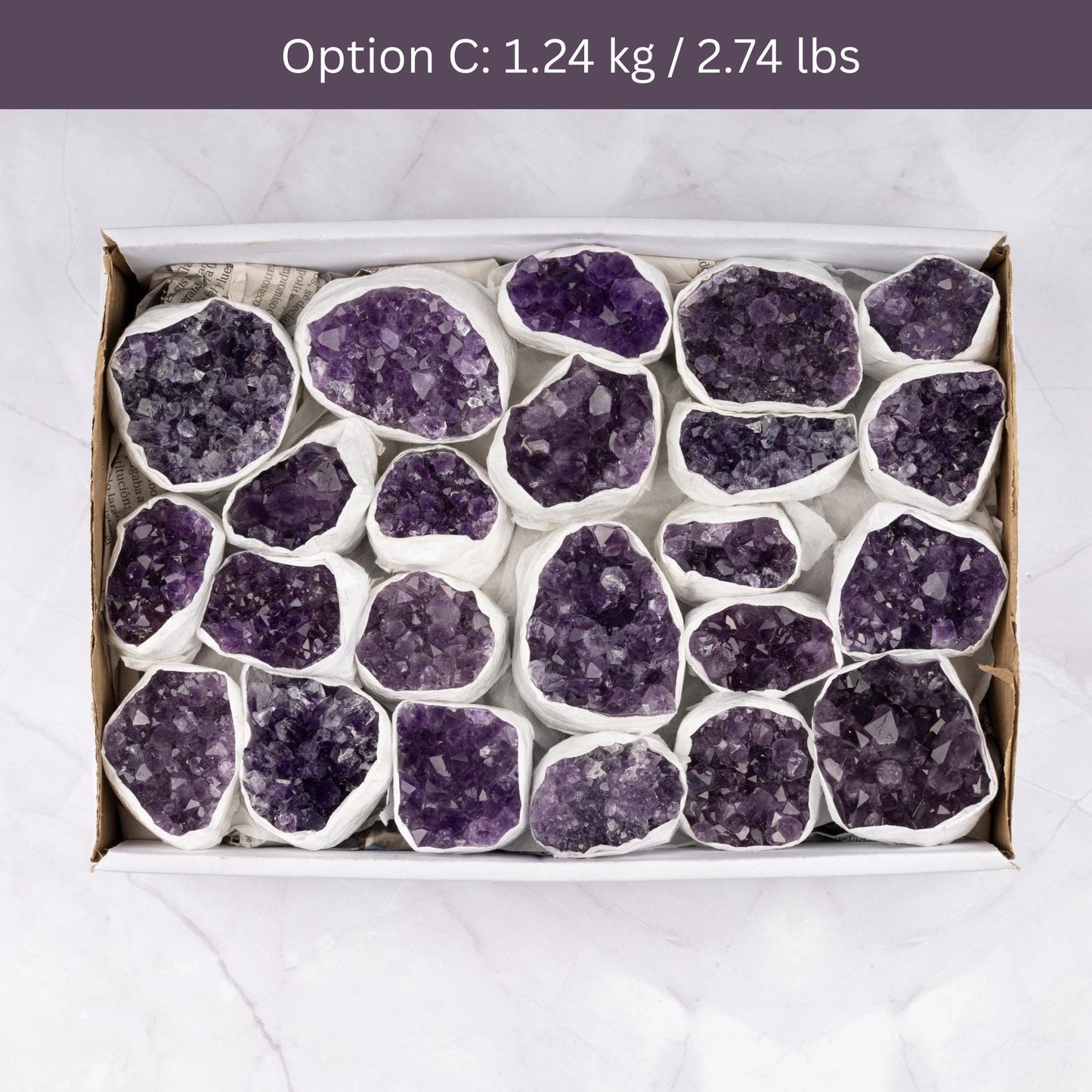 Natural Amethyst Clusters Full Flats, "AAA" Quality Raw Amethyst Healing Crystals, Uruguayan Purple Amethyst Geode, Select From Flat Options