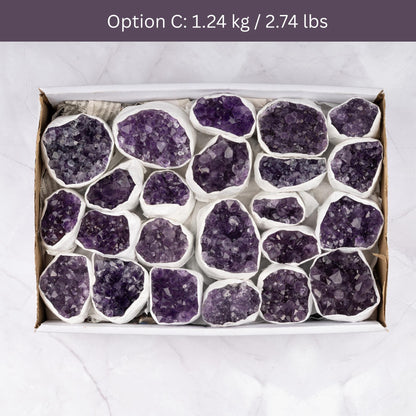 Natural Amethyst Clusters Full Flats, "AAA" Quality Raw Amethyst Healing Crystals, Uruguayan Purple Amethyst Geode, Select From Flat Options