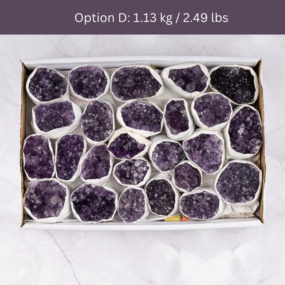 Natural Amethyst Clusters Full Flats, "AAA" Quality Raw Amethyst Healing Crystals, Uruguayan Purple Amethyst Geode, Select From Flat Options