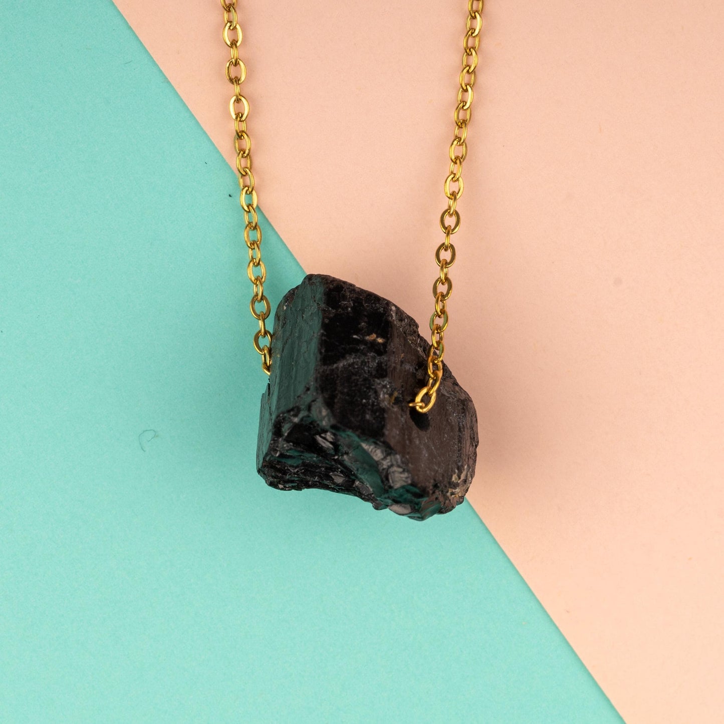 Raw Stone Crystal Necklace with 18-20" Gold Adjustable Chain, Natural Crystal Jewelry Gift, Rose Quartz, Citrine, Amethyst Stone Pendant