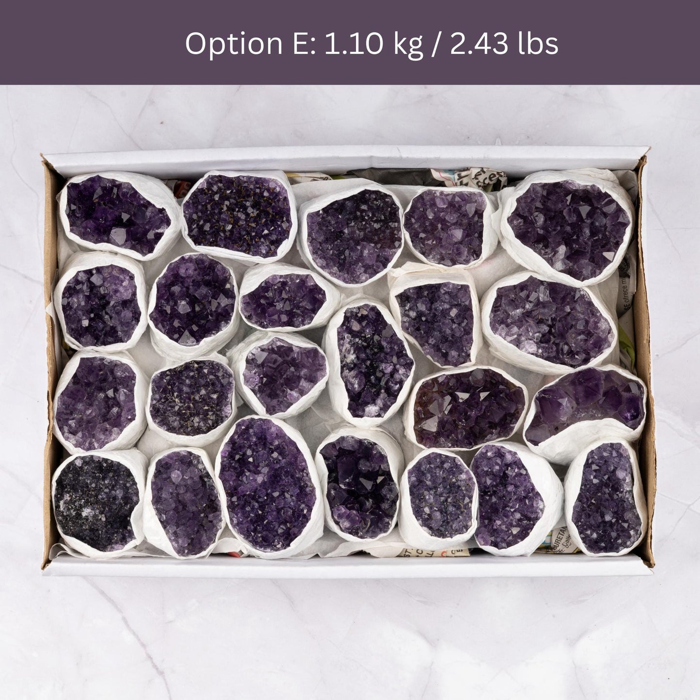 Natural Amethyst Clusters Full Flats, "AAA" Quality Raw Amethyst Healing Crystals, Uruguayan Purple Amethyst Geode, Select From Flat Options