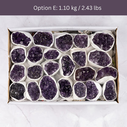 Natural Amethyst Clusters Full Flats, "AAA" Quality Raw Amethyst Healing Crystals, Uruguayan Purple Amethyst Geode, Select From Flat Options