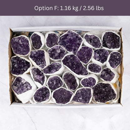 Natural Amethyst Clusters Full Flats, "AAA" Quality Raw Amethyst Healing Crystals, Uruguayan Purple Amethyst Geode, Select From Flat Options