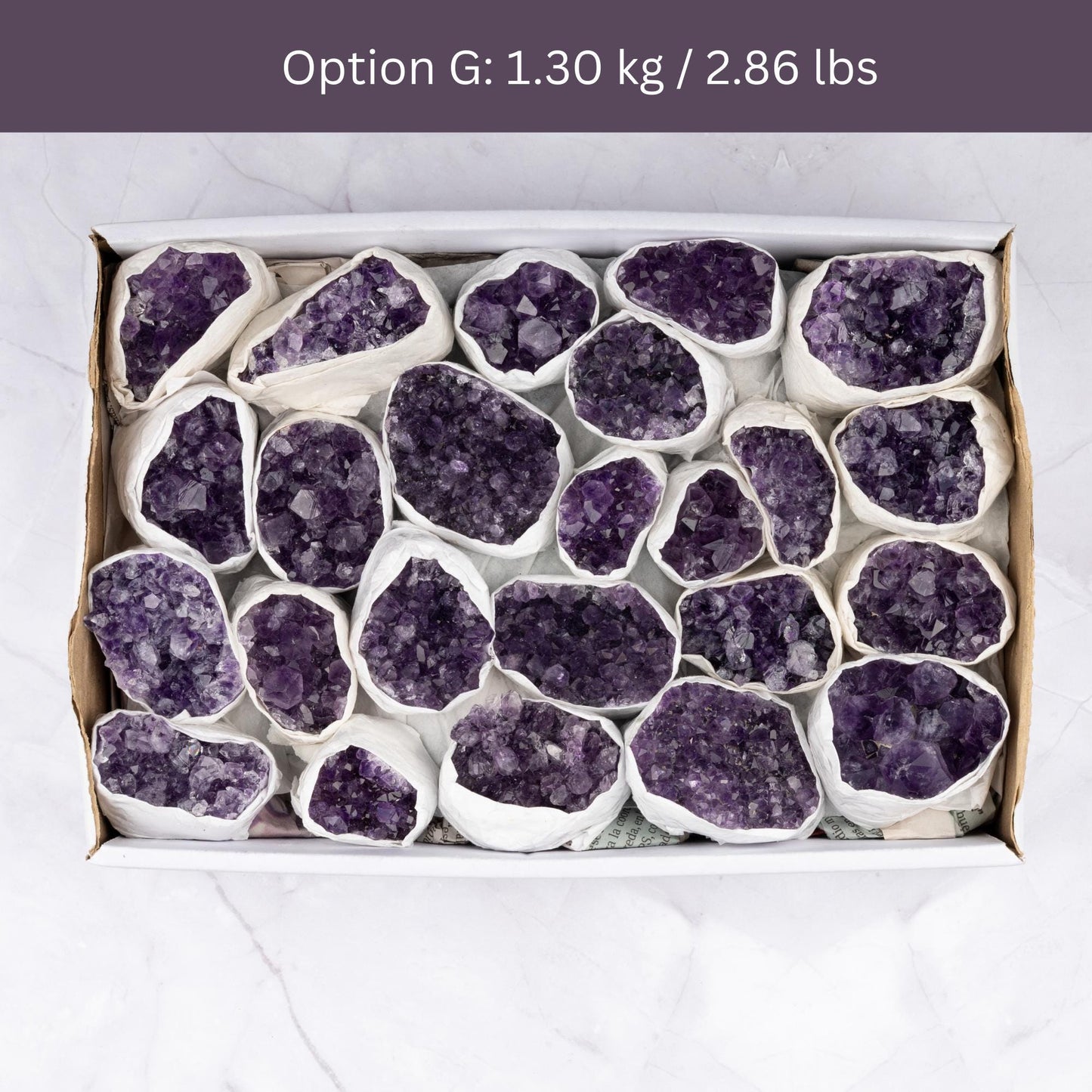 Natural Amethyst Clusters Full Flats, "AAA" Quality Raw Amethyst Healing Crystals, Uruguayan Purple Amethyst Geode, Select From Flat Options