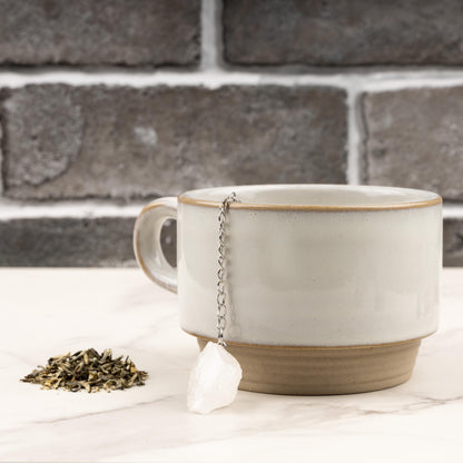 Raw Crystal Tea Infuser, Loose Leaf Tea Steeper with Natural Stone, Tea Lover Gift, Rough Crystal Tea Ball, Amethyst, Rose Quartz & More