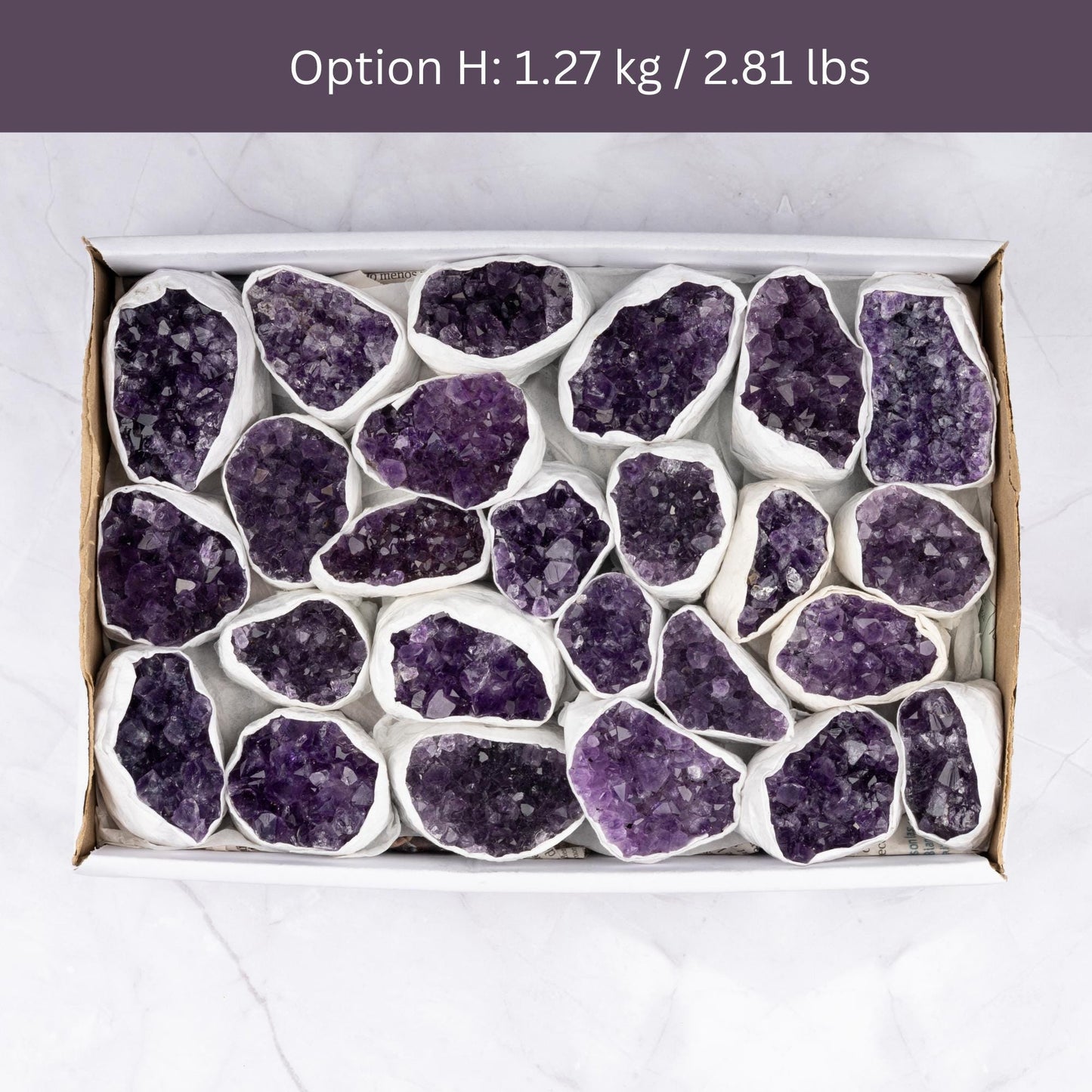 Natural Amethyst Clusters Full Flats, "AAA" Quality Raw Amethyst Healing Crystals, Uruguayan Purple Amethyst Geode, Select From Flat Options