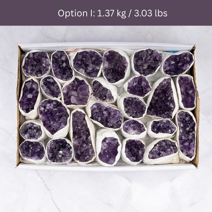 Natural Amethyst Clusters Full Flats, "AAA" Quality Raw Amethyst Healing Crystals, Uruguayan Purple Amethyst Geode, Select From Flat Options