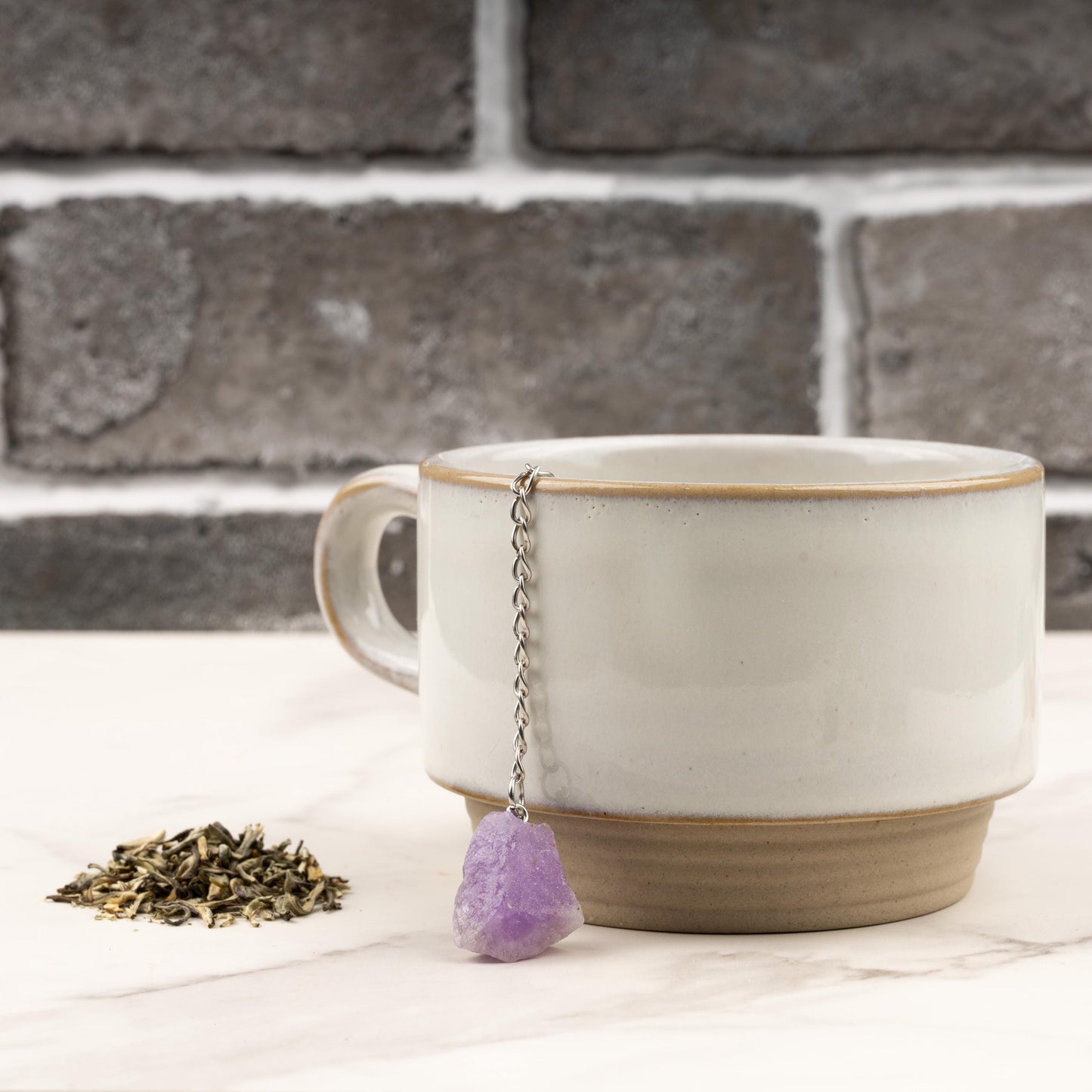 Raw Crystal Tea Infuser, Loose Leaf Tea Steeper with Natural Stone, Tea Lover Gift, Rough Crystal Tea Ball, Amethyst, Rose Quartz & More