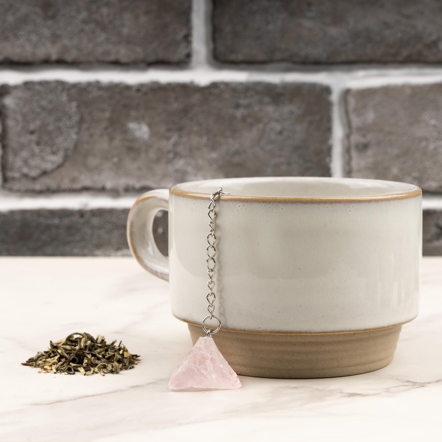 Raw Crystal Tea Infuser, Loose Leaf Tea Steeper with Natural Stone, Tea Lover Gift, Rough Crystal Tea Ball, Amethyst, Rose Quartz & More