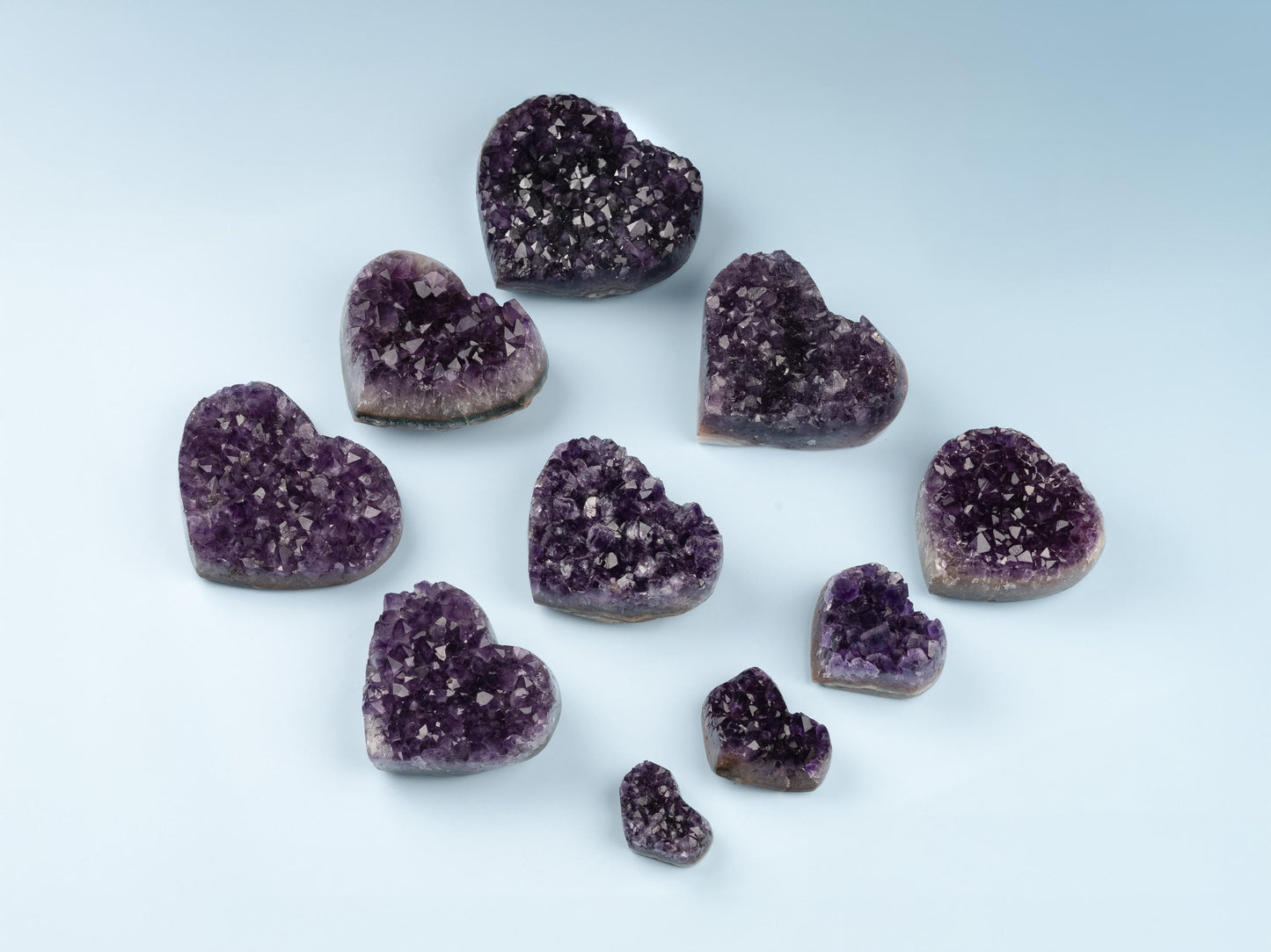 Natural Amethyst Heart Cluster Healing Crystals, AAA Quality Raw Amethyst Cluster, Purple Amethyst Geode, Spiritual Decor & Meditation Gifts