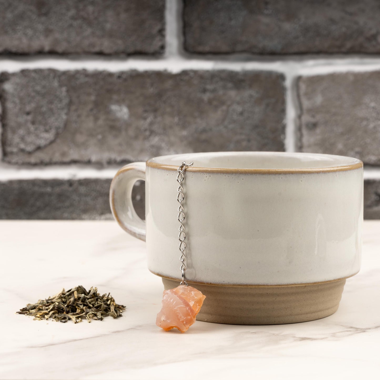 Raw Crystal Tea Infuser, Loose Leaf Tea Steeper with Natural Stone, Tea Lover Gift, Rough Crystal Tea Ball, Amethyst, Rose Quartz & More
