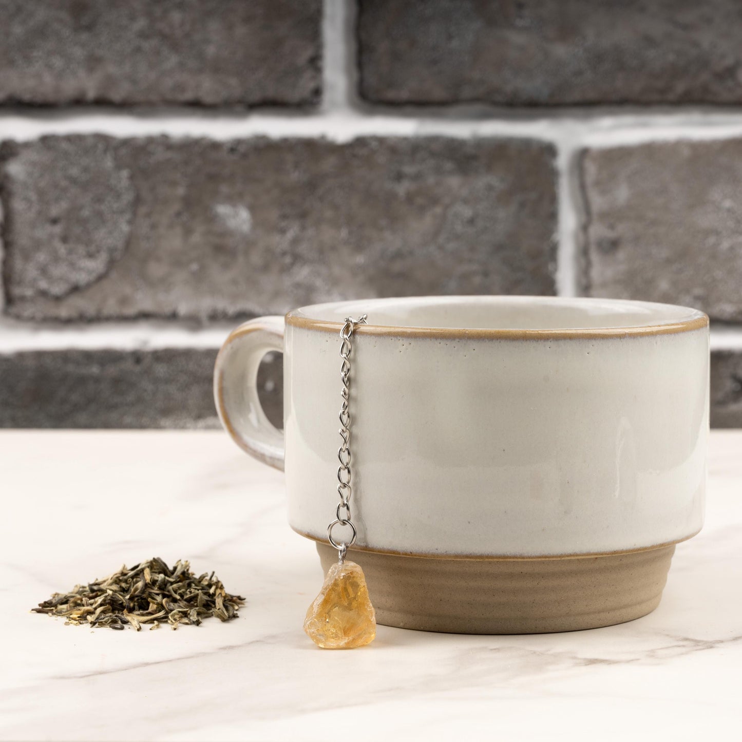 Raw Crystal Tea Infuser, Loose Leaf Tea Steeper with Natural Stone, Tea Lover Gift, Rough Crystal Tea Ball, Amethyst, Rose Quartz & More