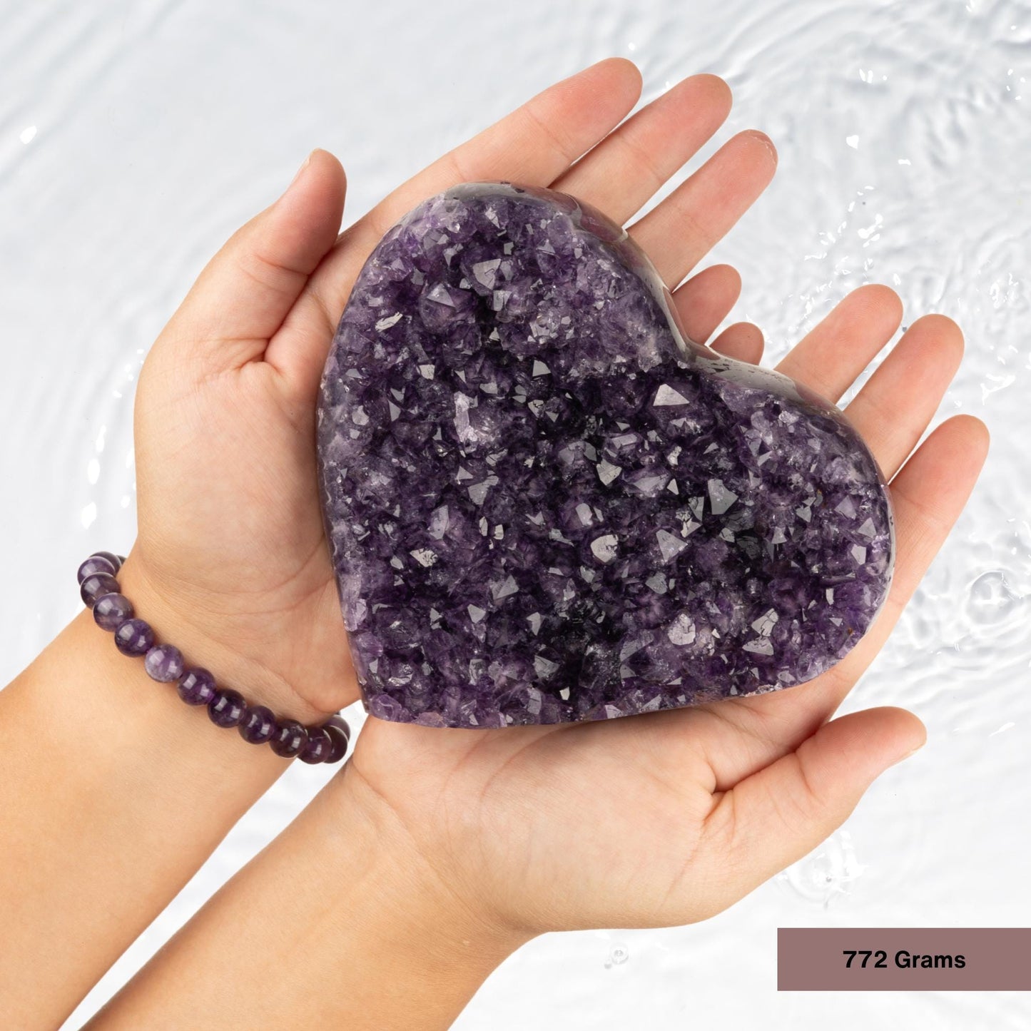 Large Amethyst Heart Cluster Healing Crystals, AAA Quality Natural Raw Amethyst Cluster, Purple Amethyst Geode, Spiritual & Meditation Gifts