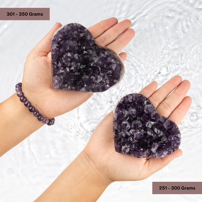 Natural Amethyst Heart Cluster Healing Crystals, AAA Quality Raw Amethyst Cluster, Purple Amethyst Geode, Spiritual Decor & Meditation Gifts