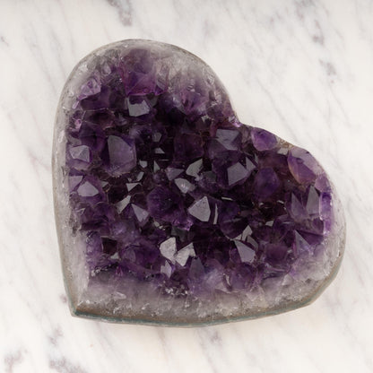 Natural Amethyst Heart Cluster Healing Crystals, AAA Quality Raw Amethyst Cluster, Purple Amethyst Geode, Spiritual Decor & Meditation Gifts