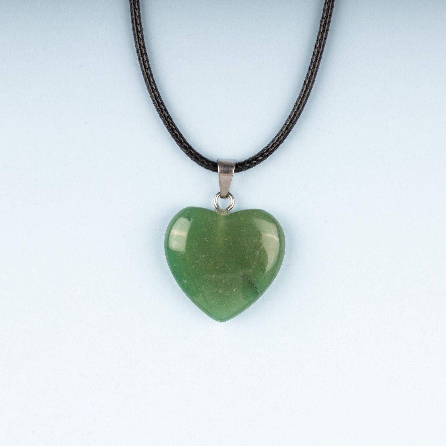 Heart Pendant Crystal Necklace with 18" Black Cord, Natural Healing Crystal Jewelry Gift, Amethyst, Rose Quartz, Lapis Lazuli, Red Jasper