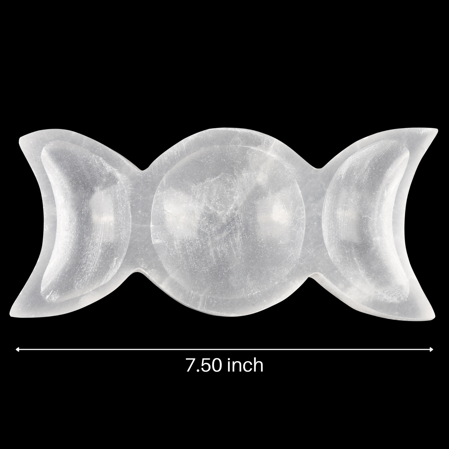 Selenite Triple Moon Bowl - Selenite Triple Moon Bowl Only