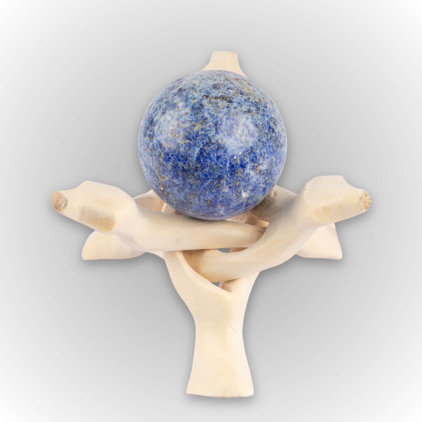 35mm-45mm Lapis Lazuli Sphere with Wooden Stand, Healing Crystal Sphere, Home Crystal Decor, Energy Crystal, Sphere Stand, Crystal Gifts