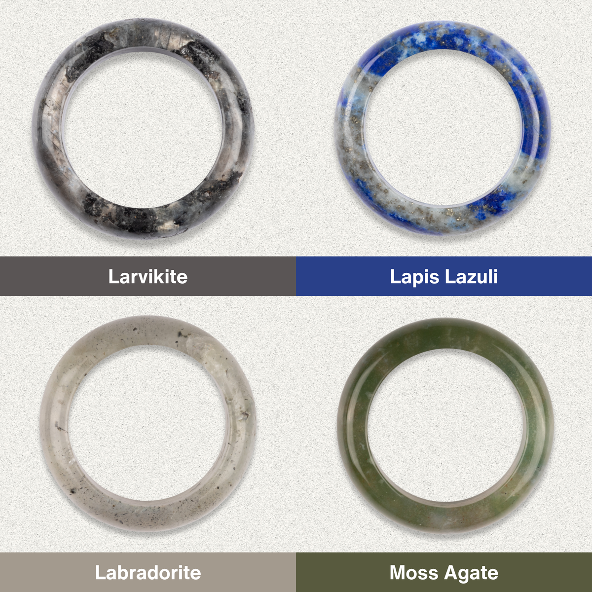 Healing Crystal Rings, Natural Stone Solid Bands, Jewelry Gifts, Energy Crystals, Minimalist Rings, US Sizes 6.5–10, 20 Natural Crystals