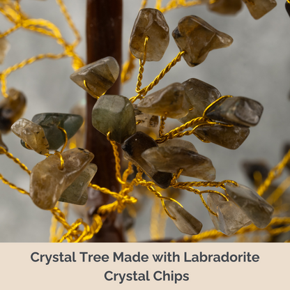 Labradorite Crystal Tree of Life, Decorative Crystal Tree, Natural Healing Crystal Tree, Crystal Decor, Meditation and Housewarming gift