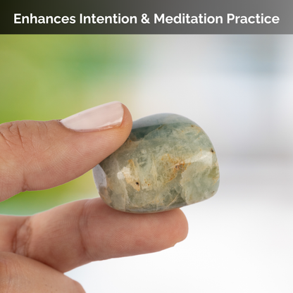 Aquamarine Crystal Tumble Stone - Authentic Polished Stone for Meditation, Spiritual Gifts, Chakra Healing, Reiki, & Energy Work