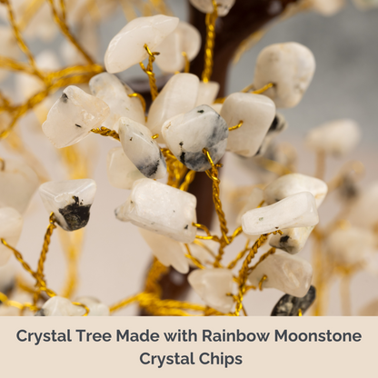 Rainbow Moonstone Crystal Tree of Life, Decorative Crystal Tree, Natural Healing Crystal Tree, Crystal Decor, Meditation and Housewarming gift