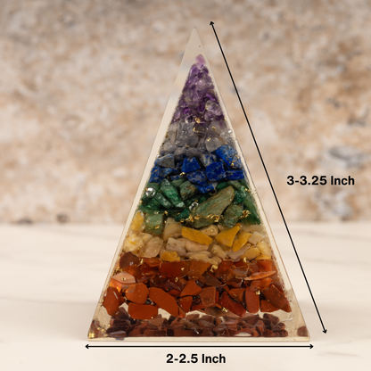 7 Chakra Stone Orgonite Crystal Pyramid, Orgonite Protection Healing Crystals, Orgone Energy Pyramid, Crystal Decor, Meditation Gifts