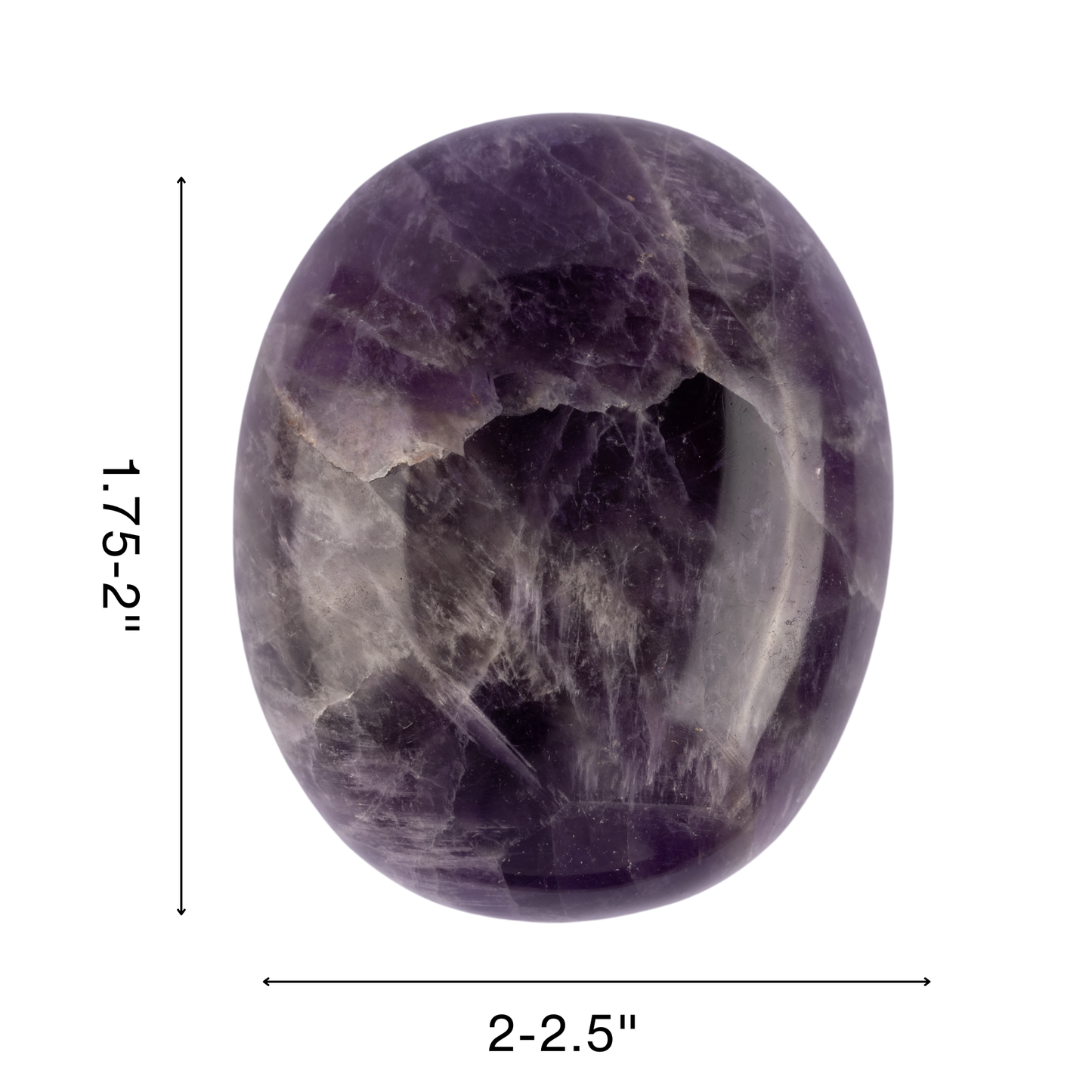 Amethyst Palm Stone Crystal - Natural Healing Stone for Anxiety Relief & Meditation - Polished Amethyst Worry Stone - Spiritual Gift