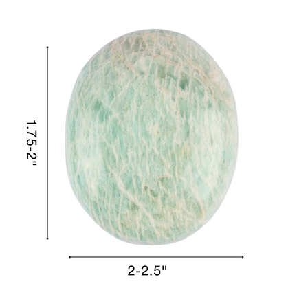 Amazonite Palm Stone Crystal - Natural Healing Stone for Anxiety Relief & Meditation - Polished Amazonite Worry Stone - Spiritual Gift