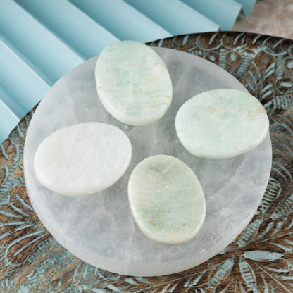 Amazonite Worry Stone for Anxiety Relief, Healing Crystals & Natural Energy Healing Thumb Stone, Perfect Meditation & Spiritual Gift