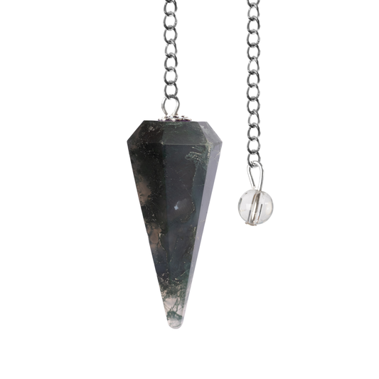 Bloodstone Pendulum Crystal, Faceted Pendulum Divination Tools, Dowsing Pendulum Crystal for Energy Work, Crystal Grid & Reiki Healing