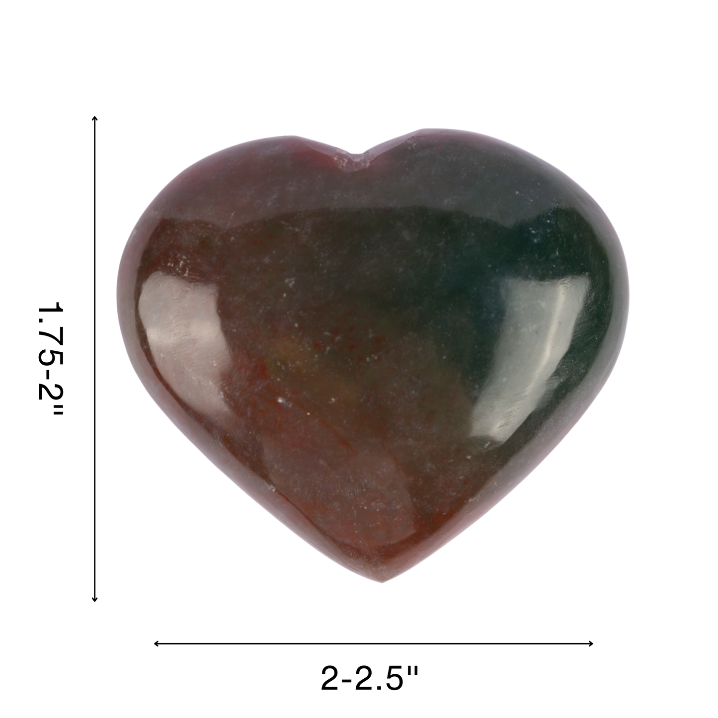 Bloodstone Heart Palm Stone Crystal - Natural Healing Stone for Anxiety Relief & Meditation - Polished Bloodstone Worry Stone - Spiritual Gift