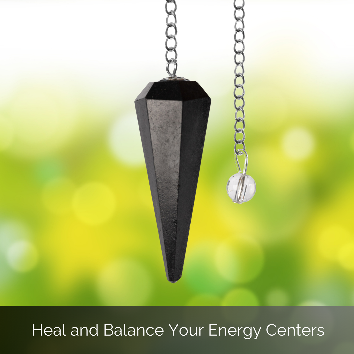 Black Tourmaline Pendulum Crystal Divination Tools — Dowsing Pendulum Crystal with Crystal Ball for Meditation, Chakra Healing, Energy Work, Reiki, and Crystal Grid