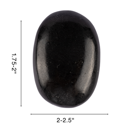 Black Tourmaline Palm Stone Crystal - Natural Healing Stone for Anxiety Relief & Meditation - Polished Black Tourmaline Worry Stone - Spiritual Gift