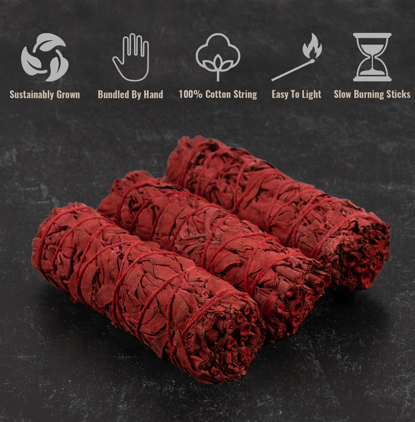 Dragon's Blood Sage Smudge Stick – 4” Dragon's Blood Sage Bundle for Home Cleansing, Energy Healing, Meditation, Reiki, and Clearing Negative Energy- Includes Smudging Guide
