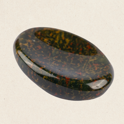 Bloodstone Worry Stone for Anxiety Relief, Healing Crystals & Natural Energy Healing Thumb Stone, Perfect Meditation & Spiritual Gift