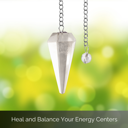 Clear Quartz Pendulum Crystal Divination Tools — Dowsing Pendulum Crystal with Crystal Ball for Meditation, Chakra Healing, Energy Work, Reiki, and Crystal Grid