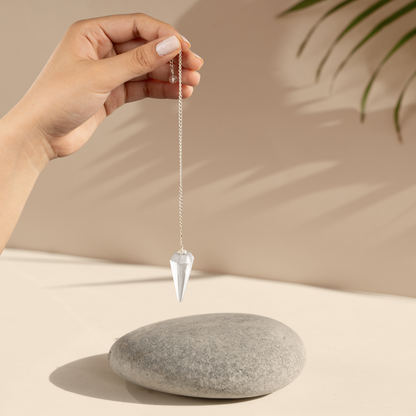 Clear Quartz Pendulum Crystal Divination Tools — Dowsing Pendulum Crystal with Crystal Ball for Meditation, Chakra Healing, Energy Work, Reiki, and Crystal Grid