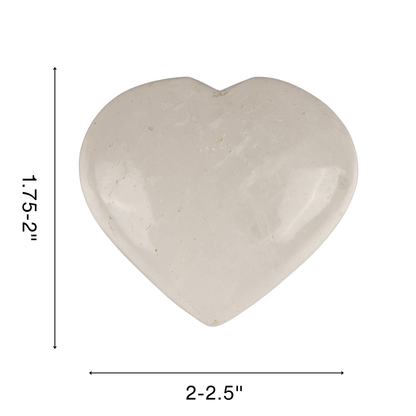 Clear Quartz Heart Palm Stone Crystal - Natural Healing Stone for Anxiety Relief & Meditation - Polished Clear Quartz Worry Stone - Spiritual Gift