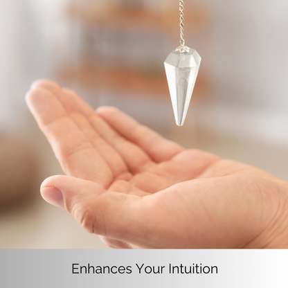 Clear Quartz Pendulum Crystal Divination Tools — Dowsing Pendulum Crystal with Crystal Ball for Meditation, Chakra Healing, Energy Work, Reiki, and Crystal Grid
