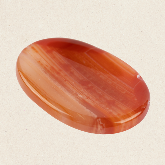 Carnelian Crystal Worry Stone for Anxiety Relief, Healing Crystals & Natural Energy Healing Thumb Stone, Perfect Meditation & Spiritual Gift