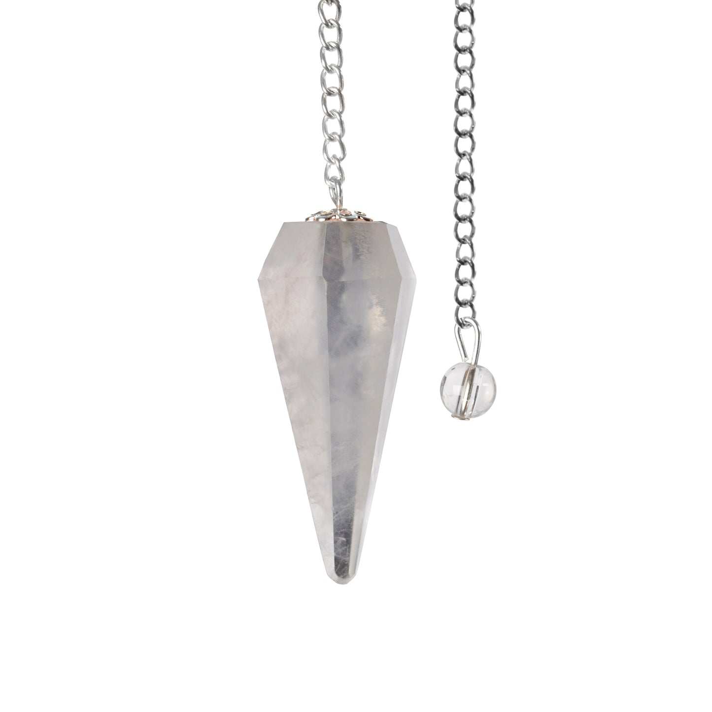 Clear Quartz Pendulum Crystal Divination Tools — Dowsing Pendulum Crystal with Crystal Ball for Meditation, Chakra Healing, Energy Work, Reiki, and Crystal Grid