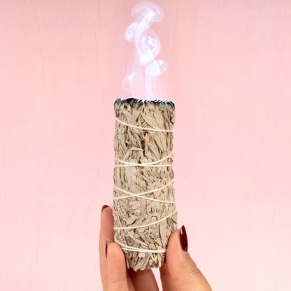 Blue Sage Smudge Stick – 4” Blue Sage Bundle for Home Cleansing, Energy Healing, Meditation, Reiki, and Clearing Negative Energy- Includes Smudging Guide