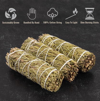 Rosemary Smudge Stick – 4” Rosemary Bundle for Home Cleansing, Energy Healing, Meditation, Reiki, and Clearing Negative Energy- Includes Smudging Guide