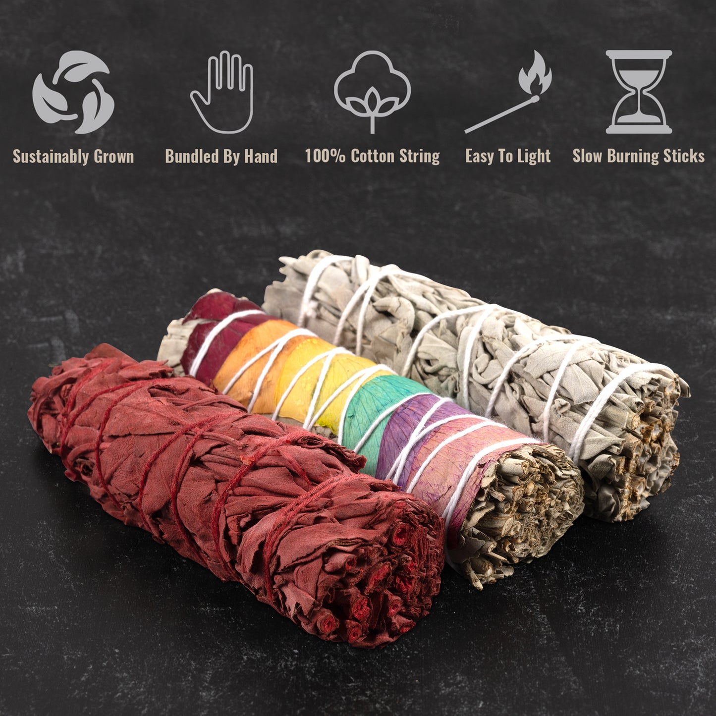 Variety Sage Smudge Kit – Home Cleansing & Smudging Kit with White Sage, Dragons Blood Sage, Chakra Sage, Palo Santo, Abalone Shell, Lava Chakra Bracelet, 7 Chakra Stones, Smudging Feather & Smudging Guide