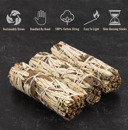 Yerba Santa Bundle Smudge Stick – 4” Yerba Santa Bundle for Home Cleansing, Energy Healing, Meditation, Reiki, and Clearing Negative Energy- Includes Smudging Guide