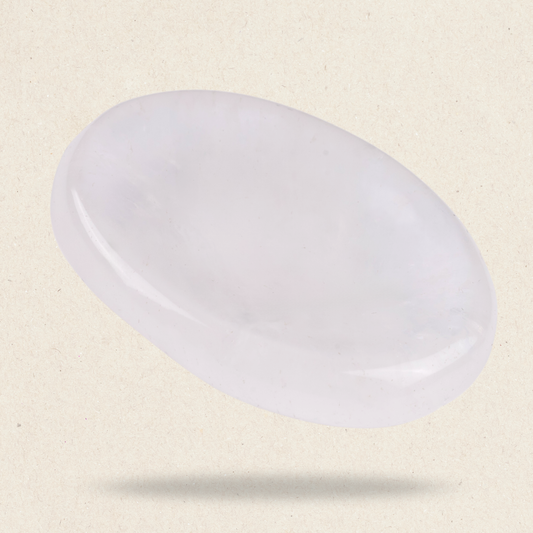 Clear Quartz Worry Stone for Anxiety Relief, Healing Crystals & Natural Energy Healing Thumb Stone, Perfect Meditation & Spiritual Gift